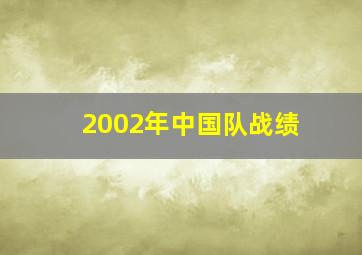 2002年中国队战绩