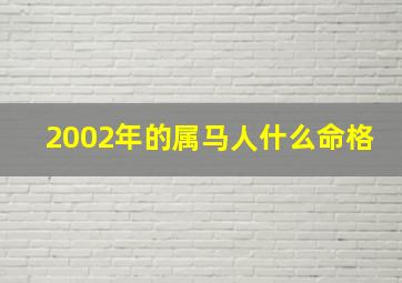 2002年的属马人什么命格