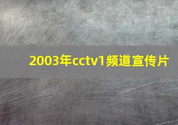 2003年cctv1频道宣传片