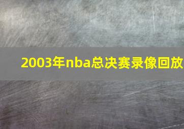 2003年nba总决赛录像回放