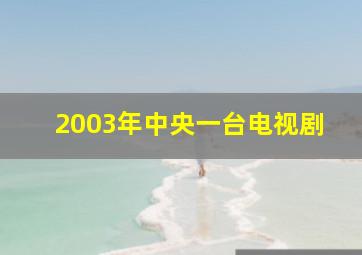 2003年中央一台电视剧