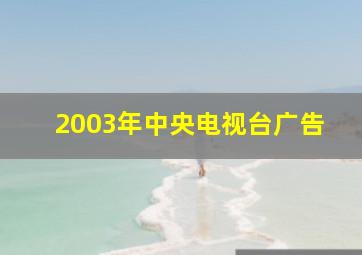 2003年中央电视台广告