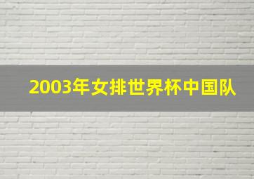 2003年女排世界杯中国队