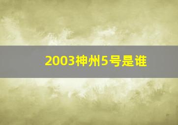 2003神州5号是谁