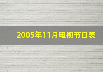 2005年11月电视节目表