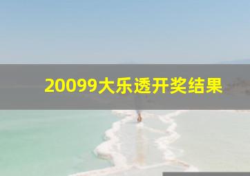 20099大乐透开奖结果