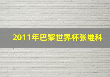 2011年巴黎世界杯张继科