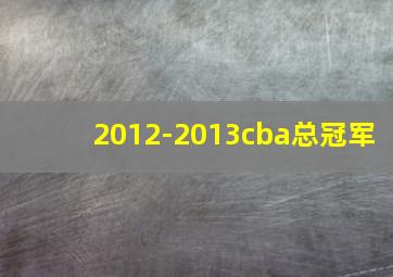 2012-2013cba总冠军