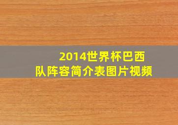 2014世界杯巴西队阵容简介表图片视频