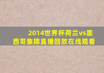 2014世界杯荷兰vs墨西哥集锦直播回放在线观看