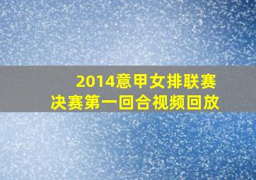 2014意甲女排联赛决赛第一回合视频回放