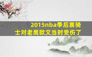 2015nba季后赛骑士对老鹰欧文当时受伤了