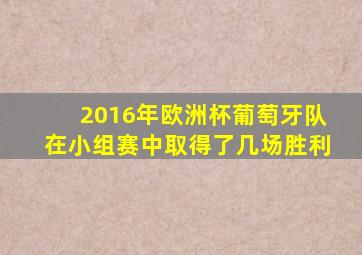 2016年欧洲杯葡萄牙队在小组赛中取得了几场胜利