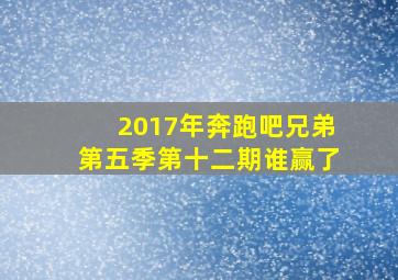 2017年奔跑吧兄弟第五季第十二期谁赢了