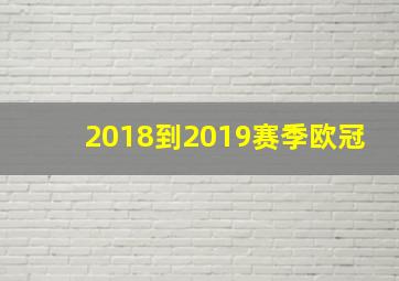 2018到2019赛季欧冠