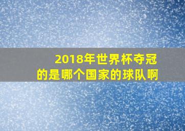 2018年世界杯夺冠的是哪个国家的球队啊