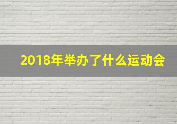 2018年举办了什么运动会