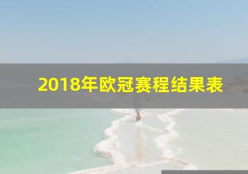 2018年欧冠赛程结果表