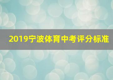 2019宁波体育中考评分标准