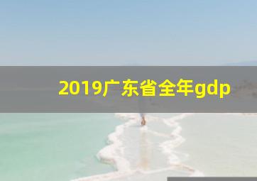 2019广东省全年gdp