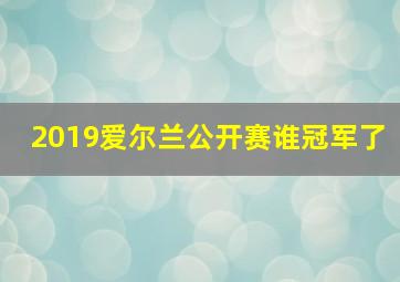 2019爱尔兰公开赛谁冠军了