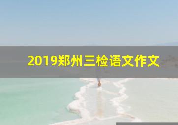 2019郑州三检语文作文