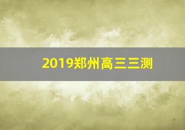 2019郑州高三三测