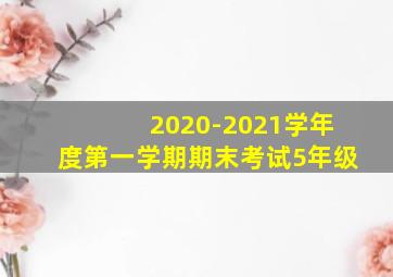 2020-2021学年度第一学期期末考试5年级