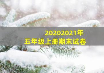 20202021年五年级上册期末试卷