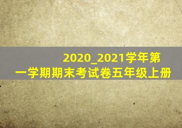 2020_2021学年第一学期期末考试卷五年级上册