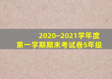 2020~2021学年度第一学期期末考试卷5年级