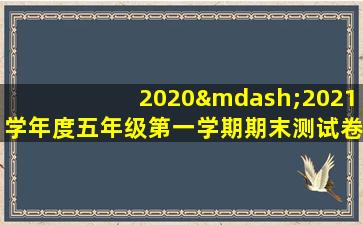 2020—2021学年度五年级第一学期期末测试卷