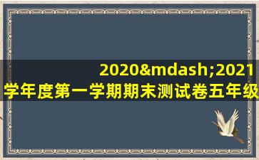 2020—2021学年度第一学期期末测试卷五年级上册