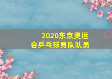 2020东京奥运会乒乓球男队队员