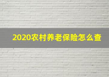 2020农村养老保险怎么查