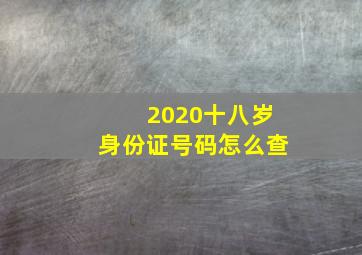 2020十八岁身份证号码怎么查