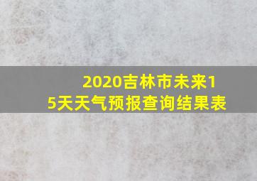 2020吉林市未来15天天气预报查询结果表