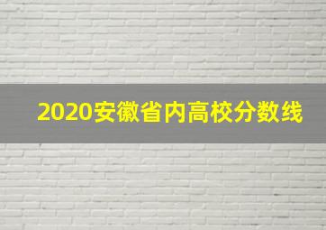 2020安徽省内高校分数线