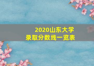 2020山东大学录取分数线一览表