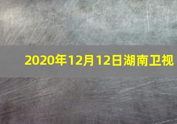 2020年12月12日湖南卫视