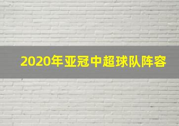 2020年亚冠中超球队阵容