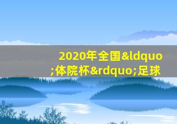 2020年全国“体院杯”足球