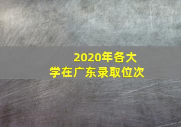 2020年各大学在广东录取位次