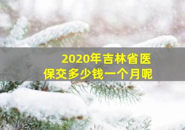 2020年吉林省医保交多少钱一个月呢