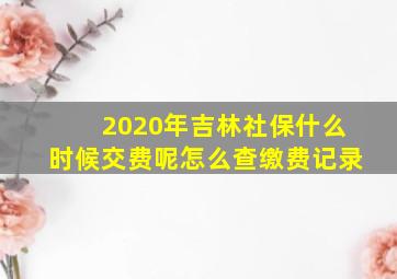 2020年吉林社保什么时候交费呢怎么查缴费记录