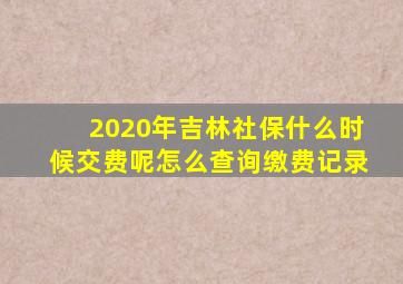 2020年吉林社保什么时候交费呢怎么查询缴费记录