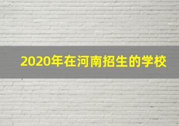 2020年在河南招生的学校