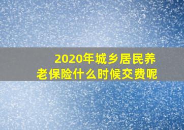 2020年城乡居民养老保险什么时候交费呢