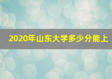 2020年山东大学多少分能上