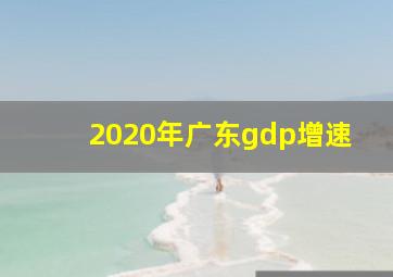 2020年广东gdp增速